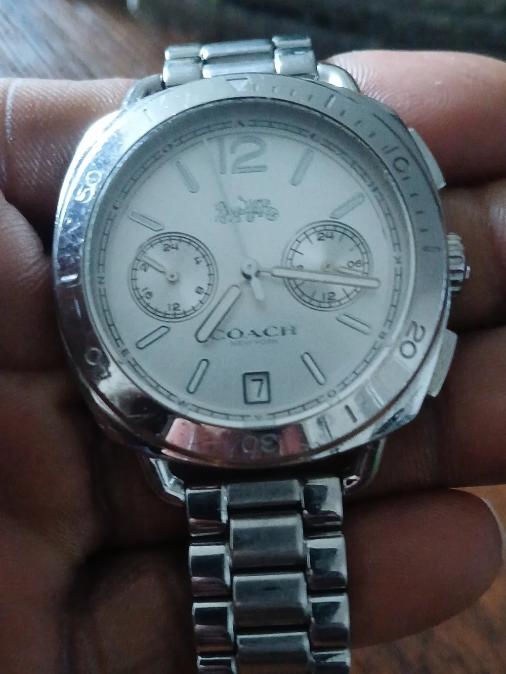 Coach Silver LADIES Stainless Steel Bracelet Watch with White Dial